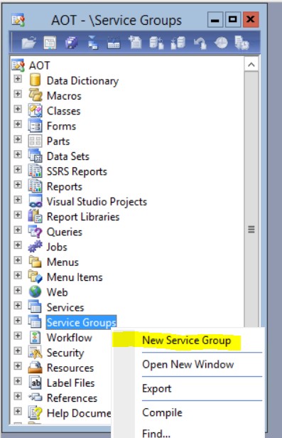 AOT new service group.