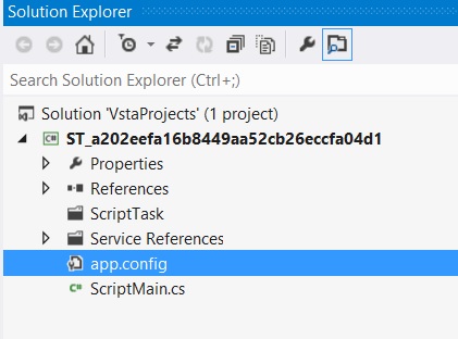 Solution explorer.
