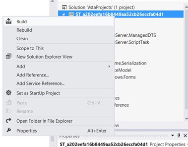 Right clicking build in the solution explorer.