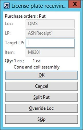 User completes lines then clicks OK.