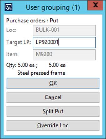 User scanning target LP then clicking OK.