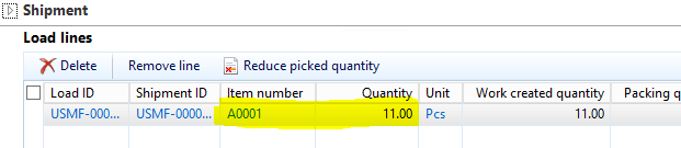 Shipment load lines.