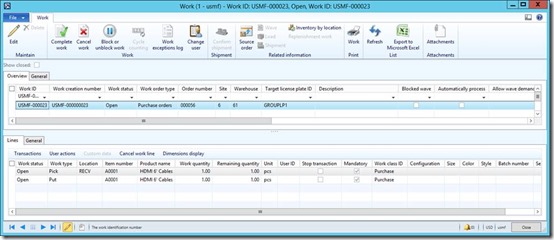 Work order where location is blank.
