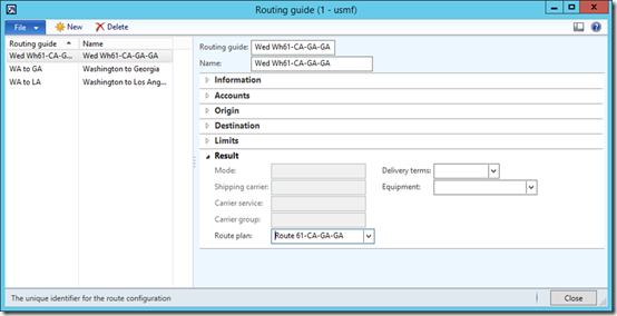 Transportation management. Route guide.