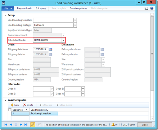 Transportation management. Load building workbench.