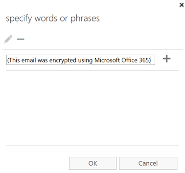 Specify words or phrases