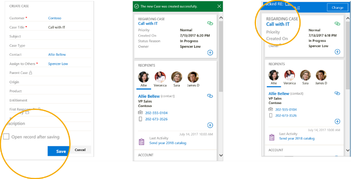 Newly created case linked with the email