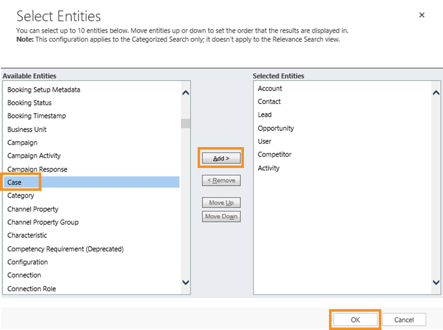Select Entities dialog box