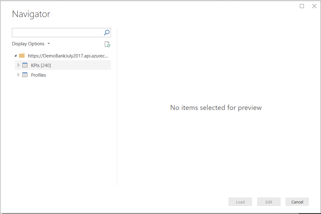 Select KPI or profile to build power query