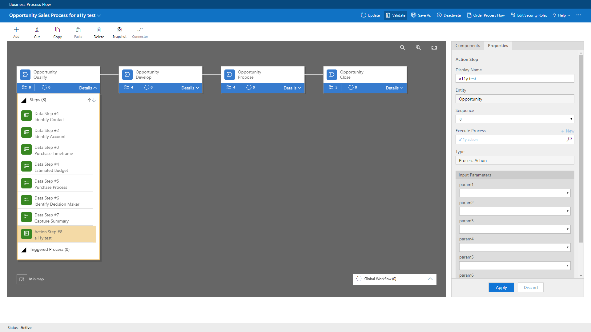 Actions can have input and output parameters