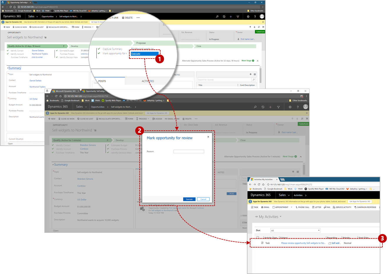Business Process Flow automation with Action Steps