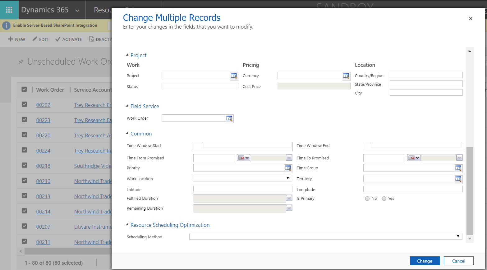 Select Optimize in the Scheduling Method list