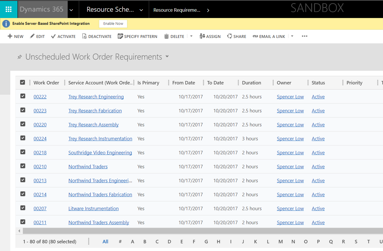 Update From and To dates for resource requirements