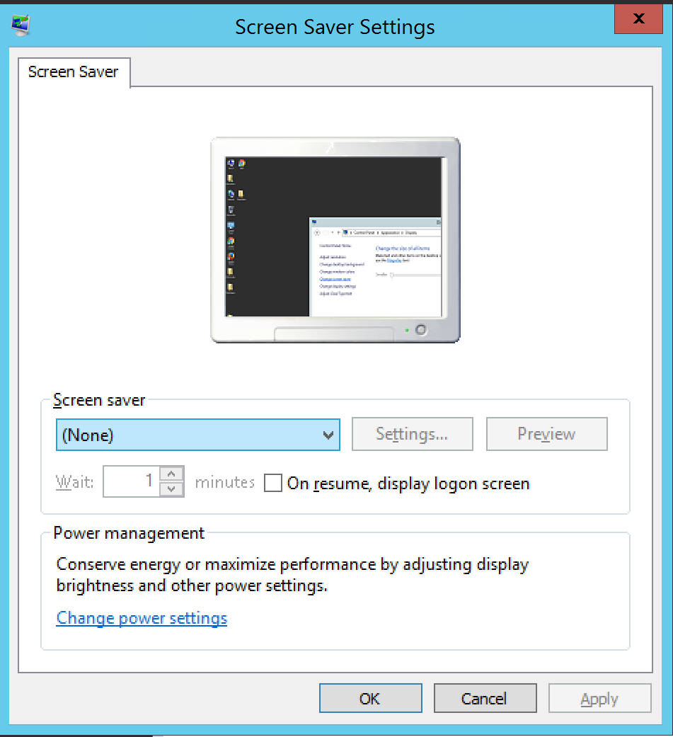 Turn off Screen Saver