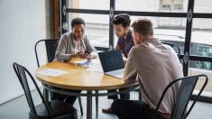 a person sitting at a table