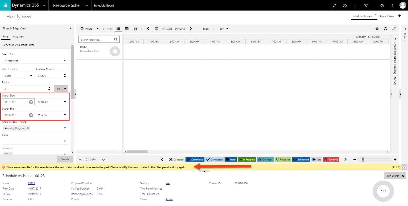 Dates in the past error