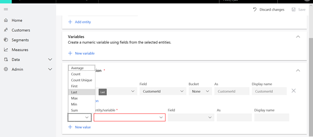 an image showing the list of operators within a measure with Last highlighted