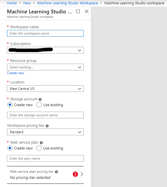 Azure ML Studio Workspace Setup