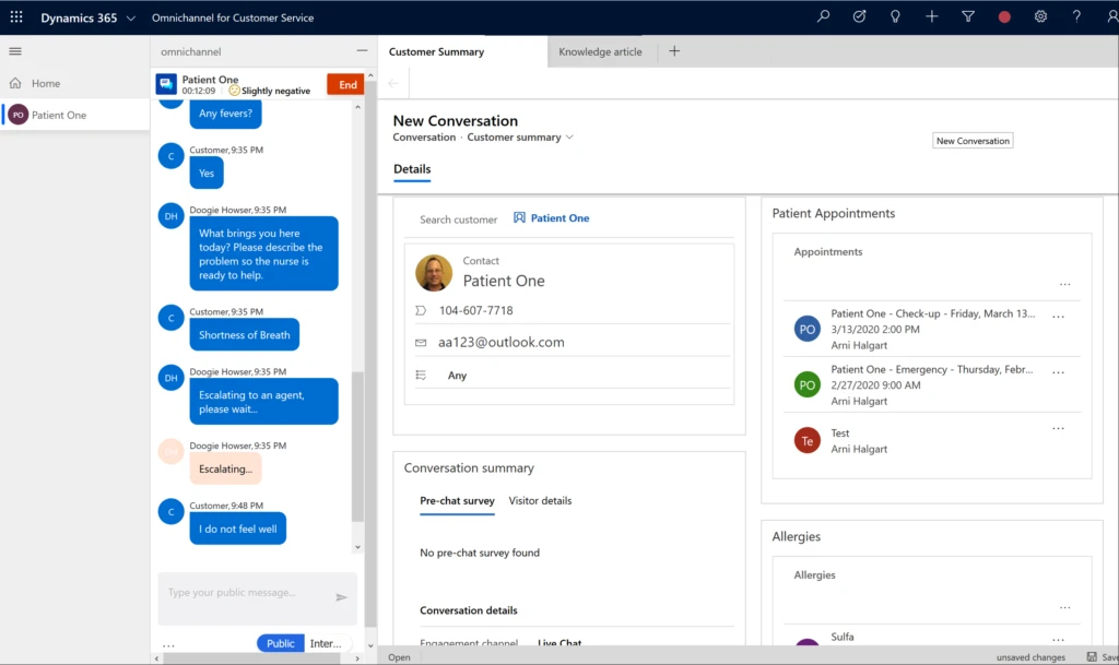Omnichannel for Customer Service can provide next steps to high-risk patients