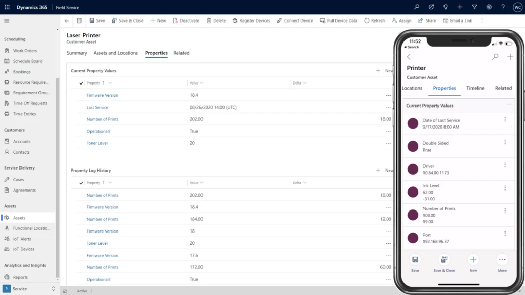 Admins can customize asset properties to help technicians better understand assets while onsite
