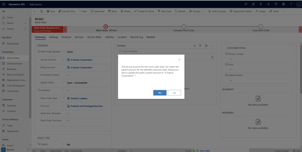 a screenshot showing suggest asset reparenting feature