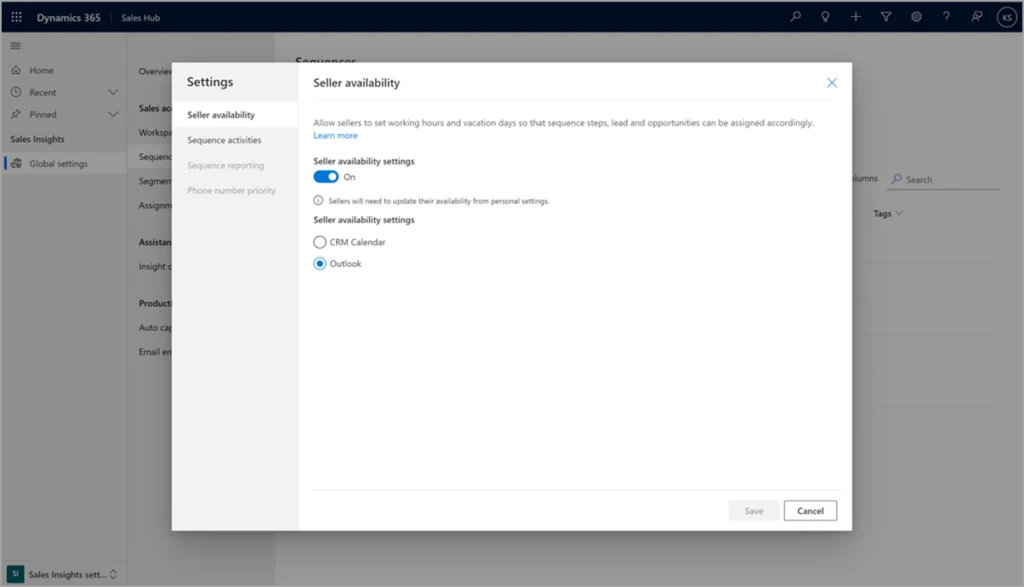 Screenshot of the new in-context seller availability settings.