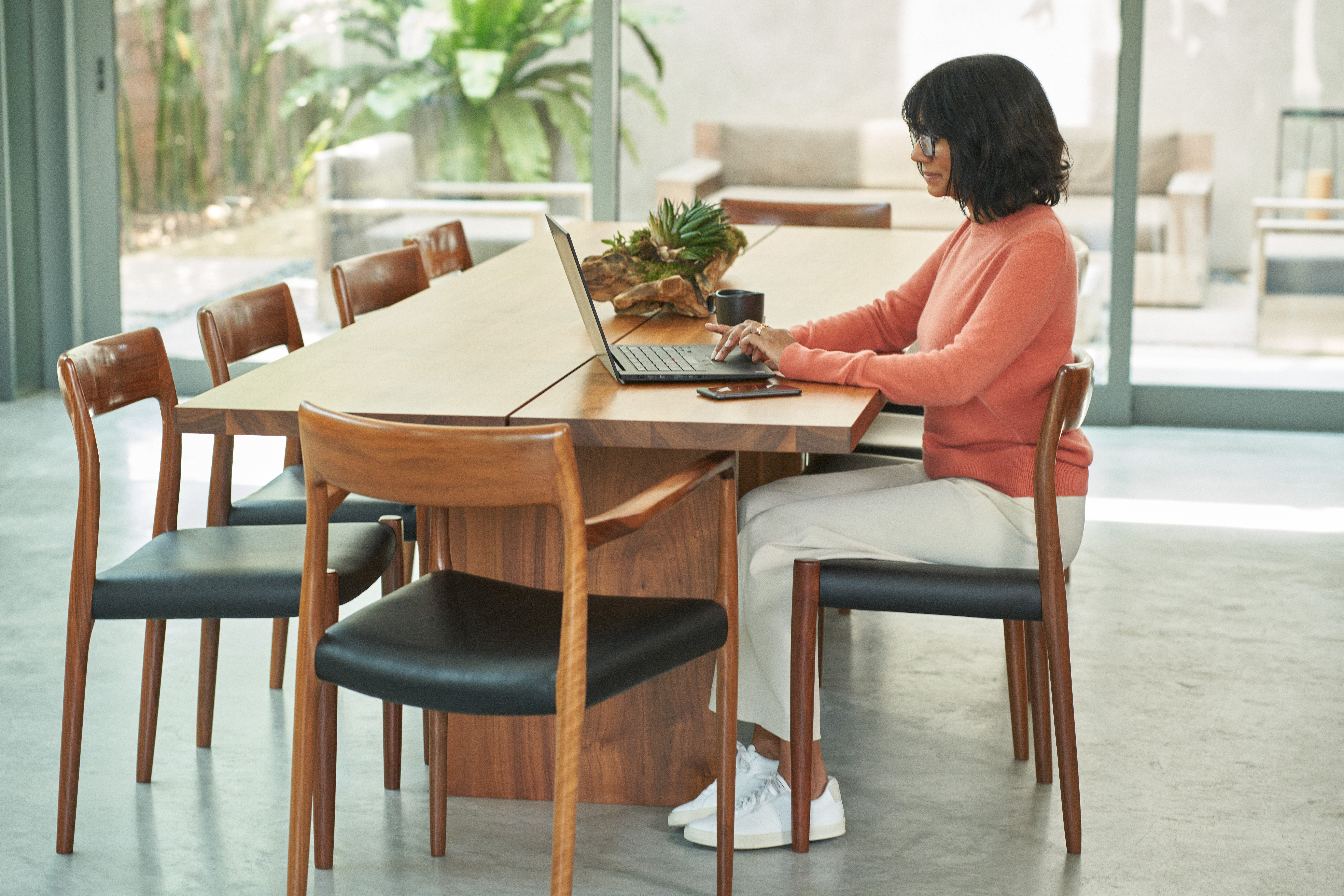 Business decision maker (BDM) working from home and has a positive security posture.