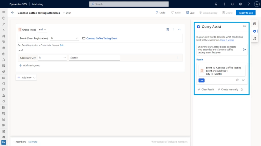 Query assist empowers marketers to easily target the right audience by using everyday language.
