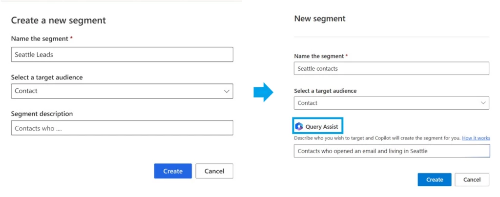 Screenshot showing enhanced integration in query assist