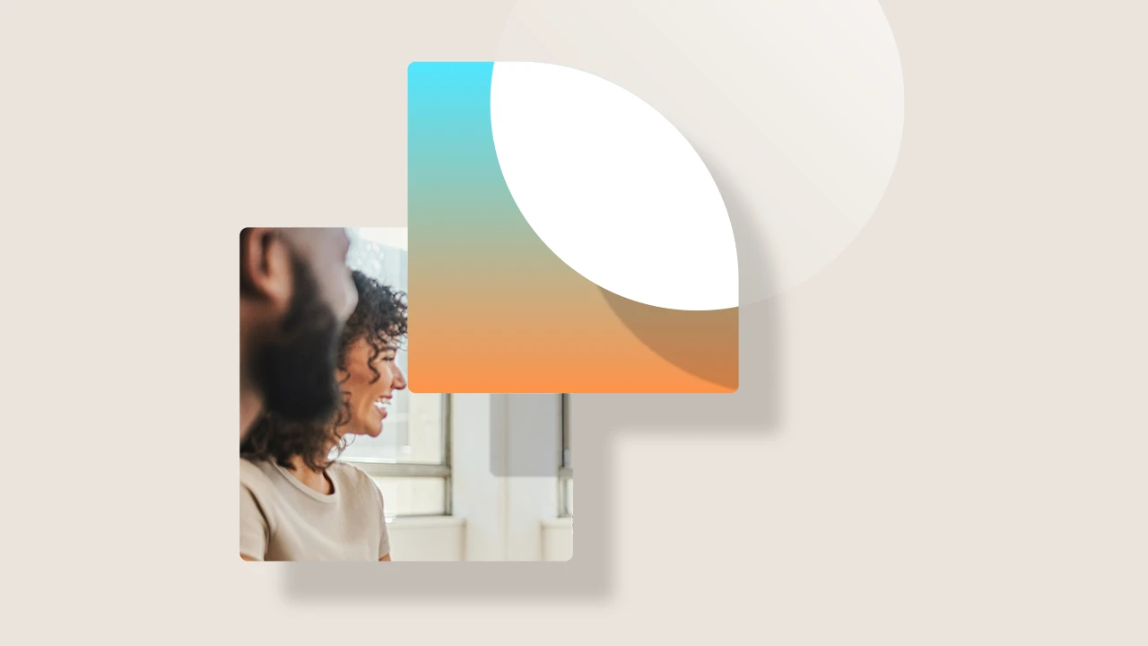 Abstract image showing two business owners working together