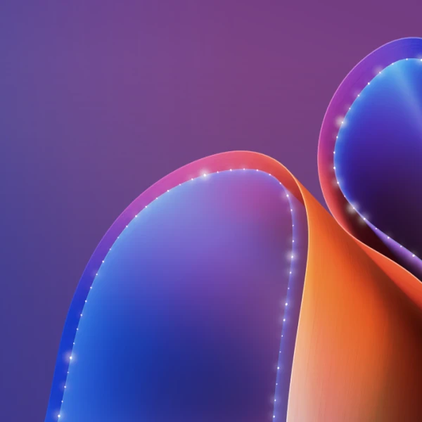 A colorful curved lines with lights