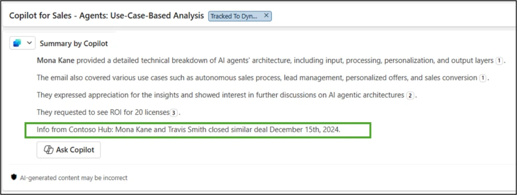 Insights from third party sources displayed on Outlook canvas&nbsp;
