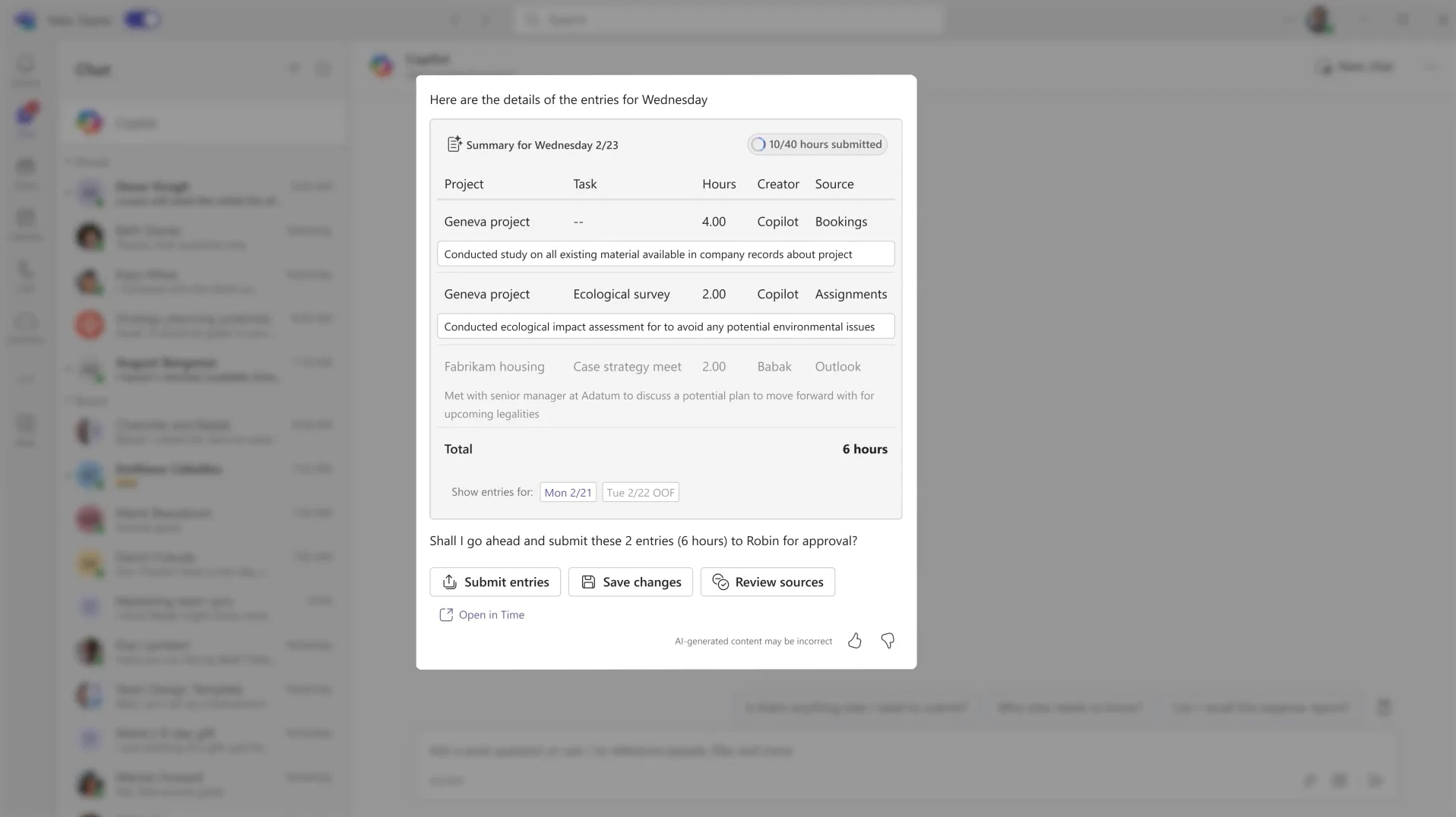 Setting up Time Entry agent in Microsoft Teams
