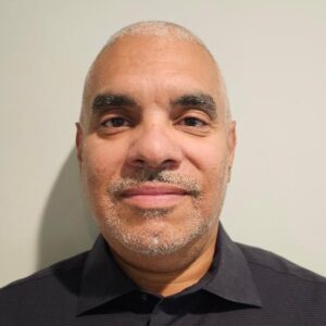 A man with white powder on his face