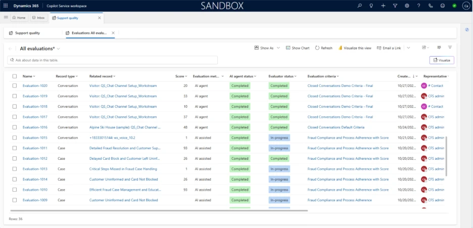Quality Evaluation Agent in Dynamics 365 Copilot Service workspace