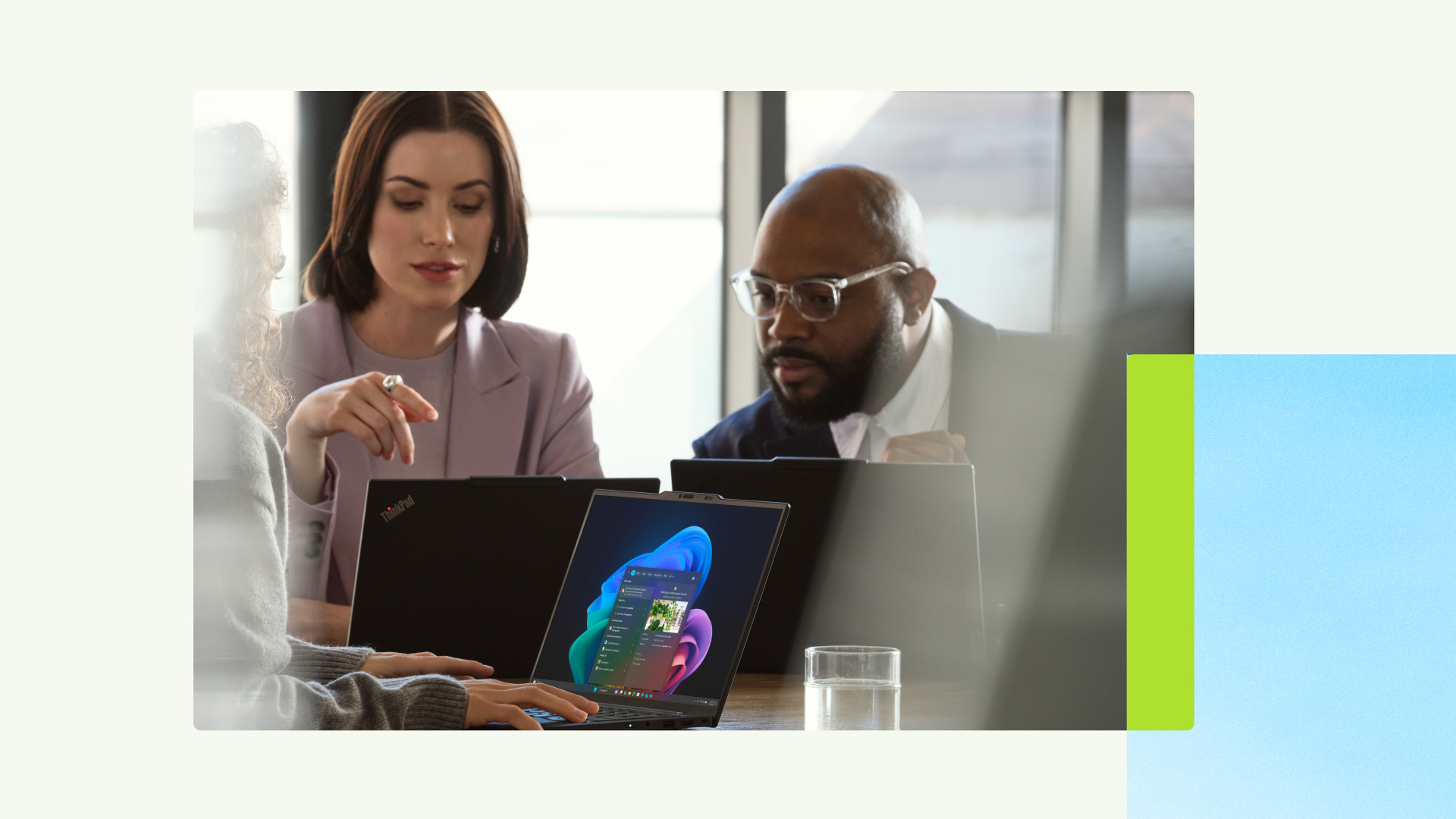 Two working professionals in an office setting