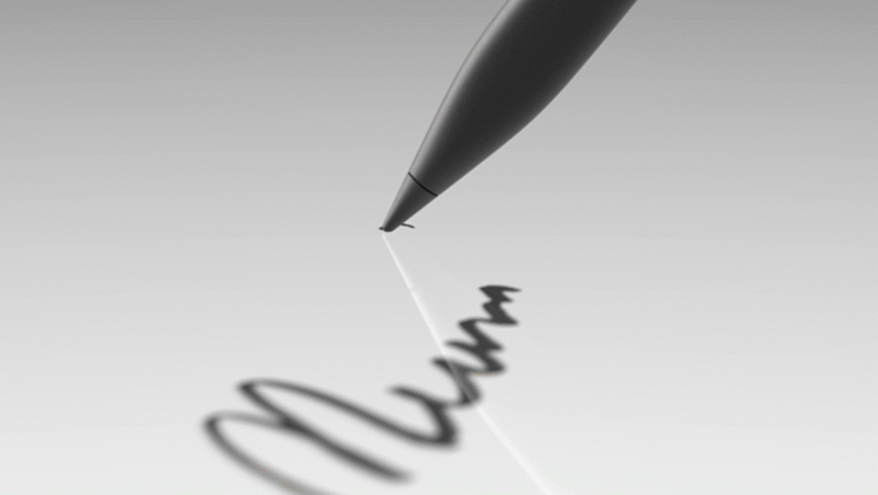 GIF of Surface Slim Pen 2 writing