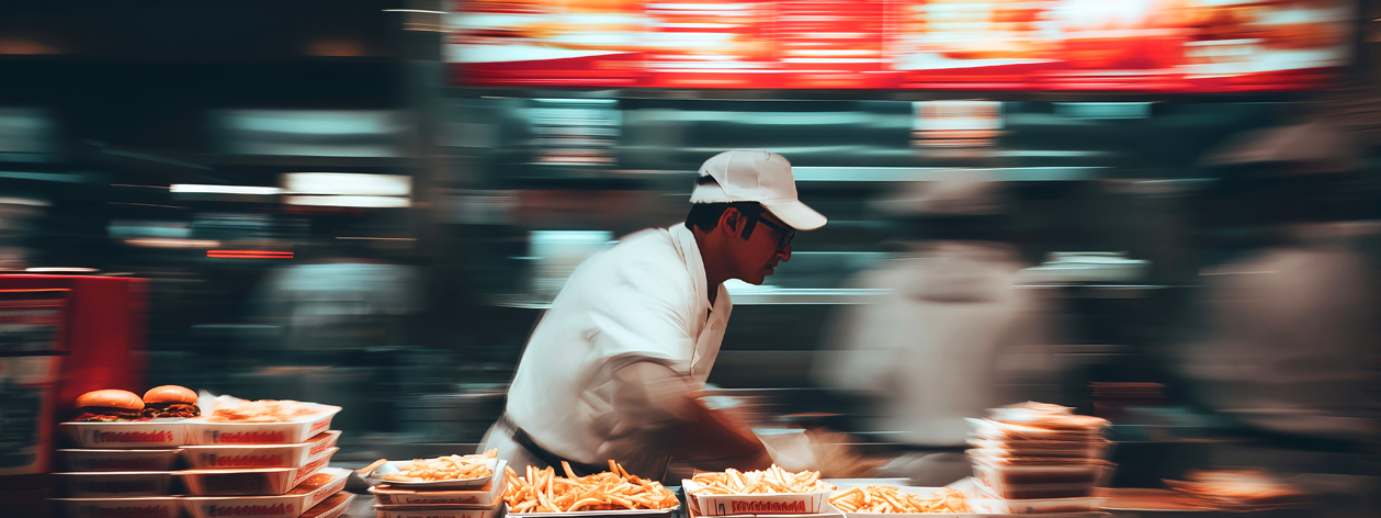 Fast food operator moving quickly