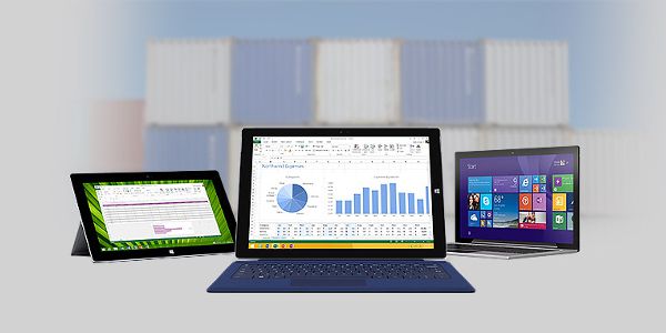 An image of various Microsoft laptops and tablets 