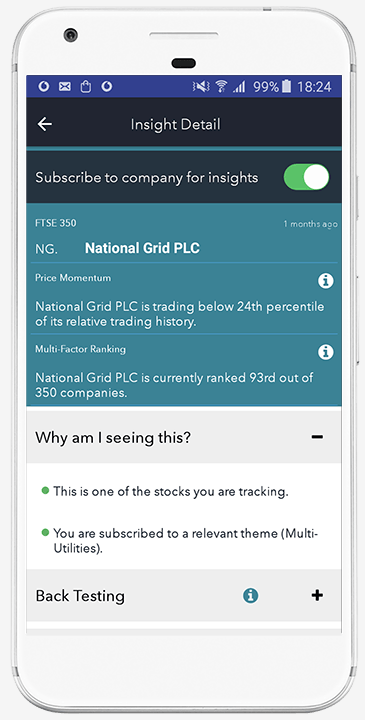 Insight detail on a phone