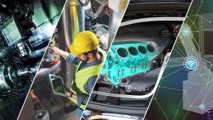 An image showing the 4 innovative technologies: Mobile functionality, IoT-enabled assets, Machine learning, and Mixed reality.