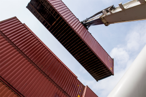 Container in container shipping yard
