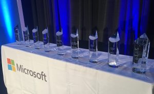 Health innovation award trophies