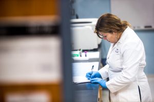 Woman working in medical facility