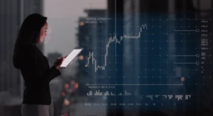 Woman holding a tablet