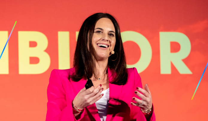 Shelley Bransten speaking during NRF keynote