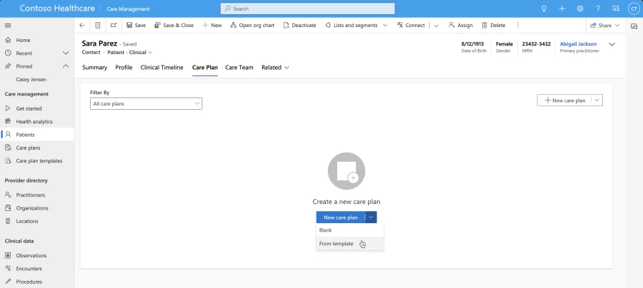 Create a care plan in just a few steps.