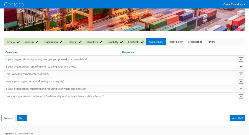 Contoso ページのスクリーンショットのイメージ