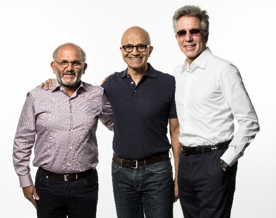 Adobe CEO Shantanu Narayen、マイクロソフト CEO Satya Nadella、SAP CEO Bill McDermott
