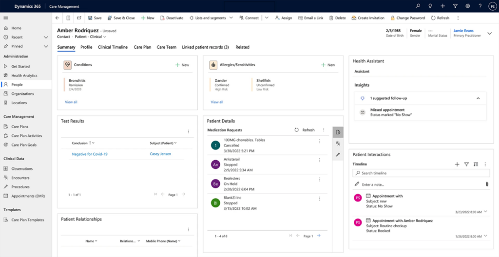 診療フォームでは重要な患者情報を確認可能